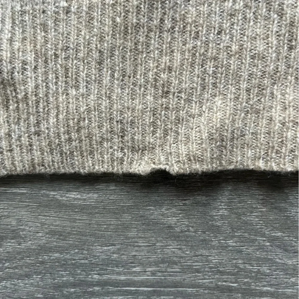 J. Crew oatmeal 100% lambs wool sequined collar long sleeve sweater Size S